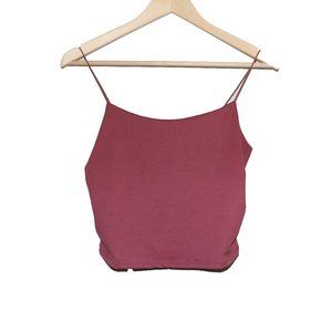 Gaze Burnt Pink Spaghetti Strap Tight Crop Tank Top